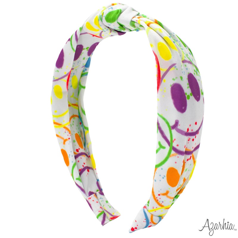 Azarhia Knotted Headband - Splatter Smiley