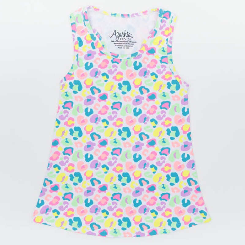 Azarhia Racerback Tank Top - Neon Leopard
