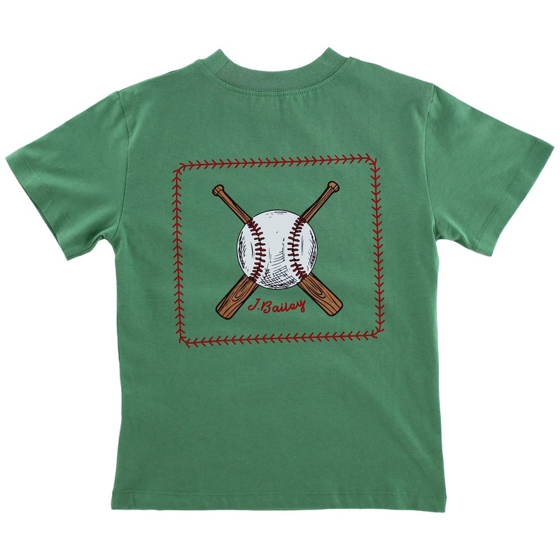 J. Bailey Logo Tee Shirt - Baseball on Sage