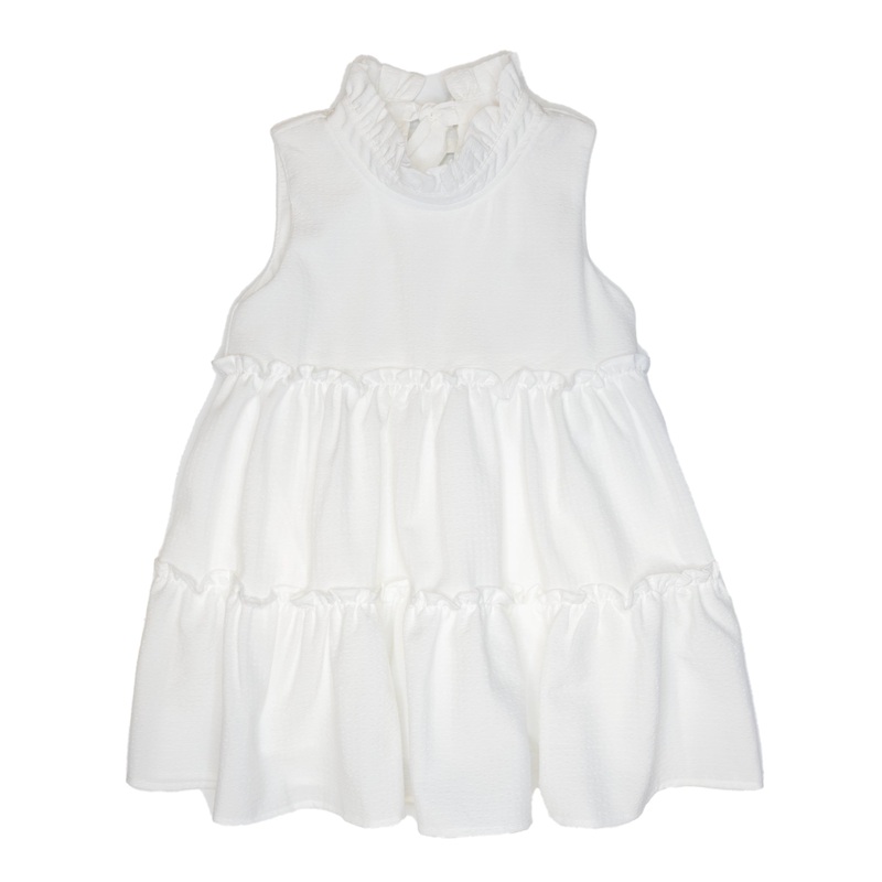 Lulu Bebe Natty Tier Dress - White Stripe