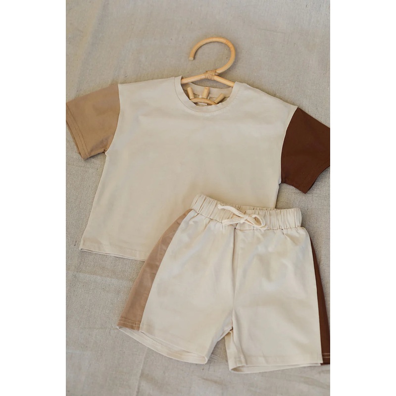 Ntrl 2Pc Taylor Color Block Short Set