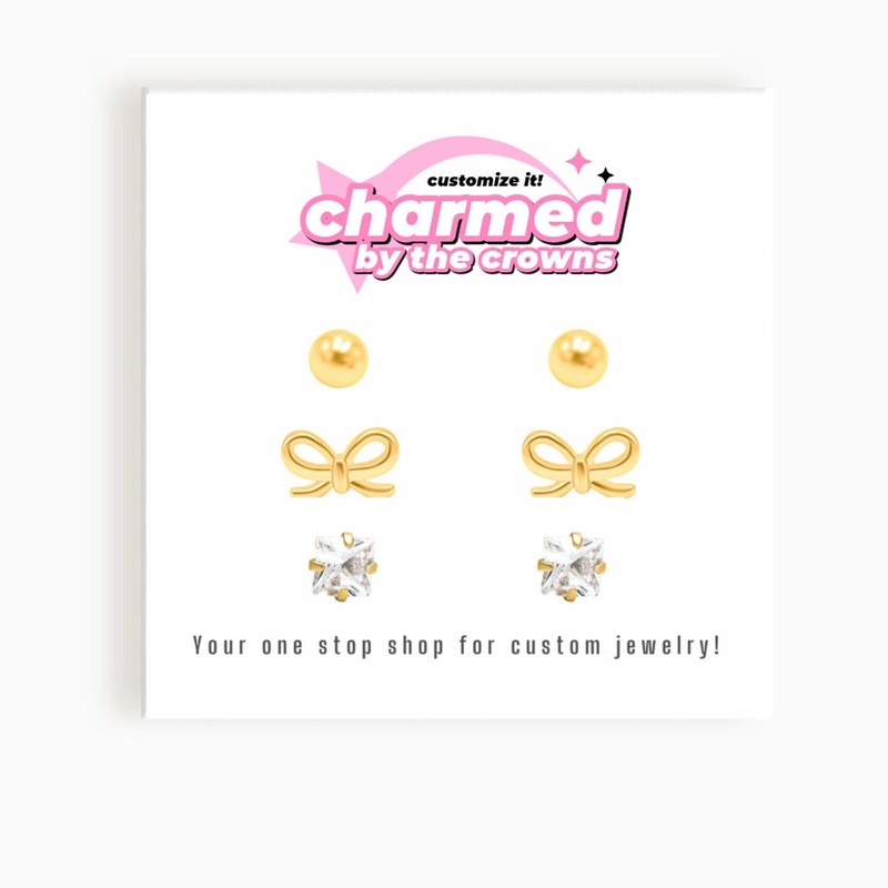 The Crowns Studs Earrings - Bows