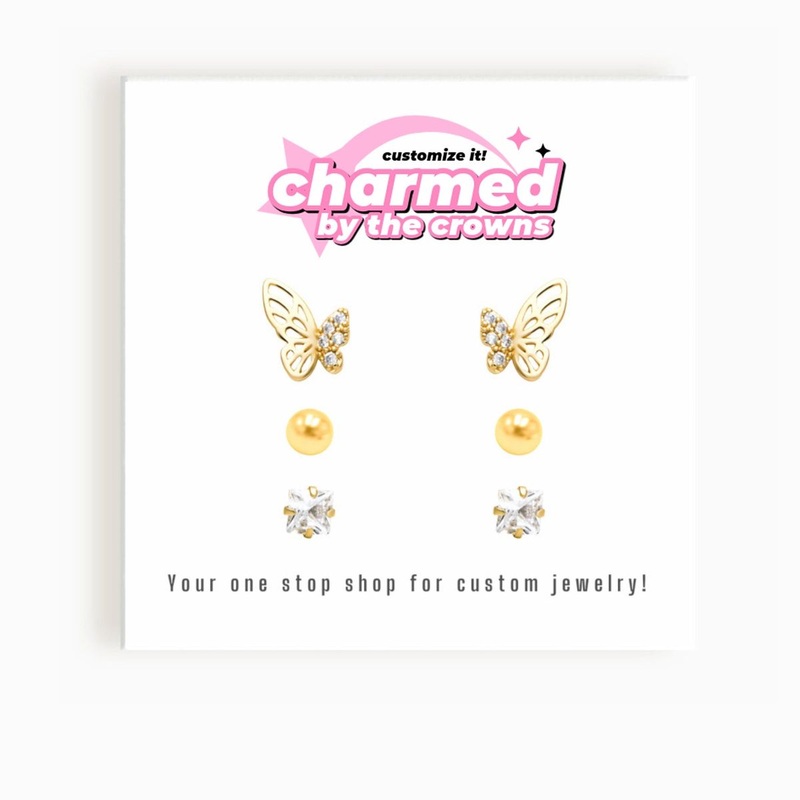 The Crowns Studs Earrings - Butterfly