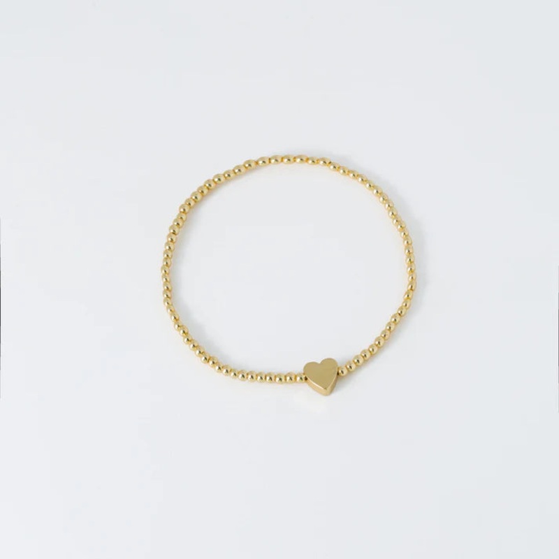 6" Heart of Gold Beaded Bracelet