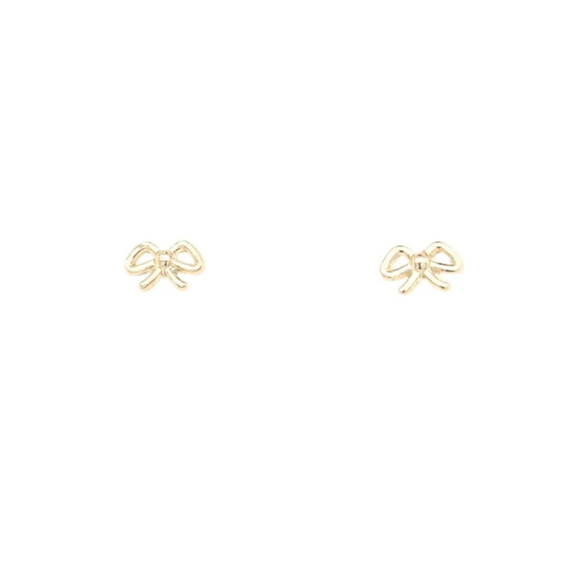 Gold Bow Stud Earrings