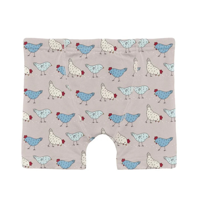 Kickee Boys Boxer Briefs - Latte Chickens