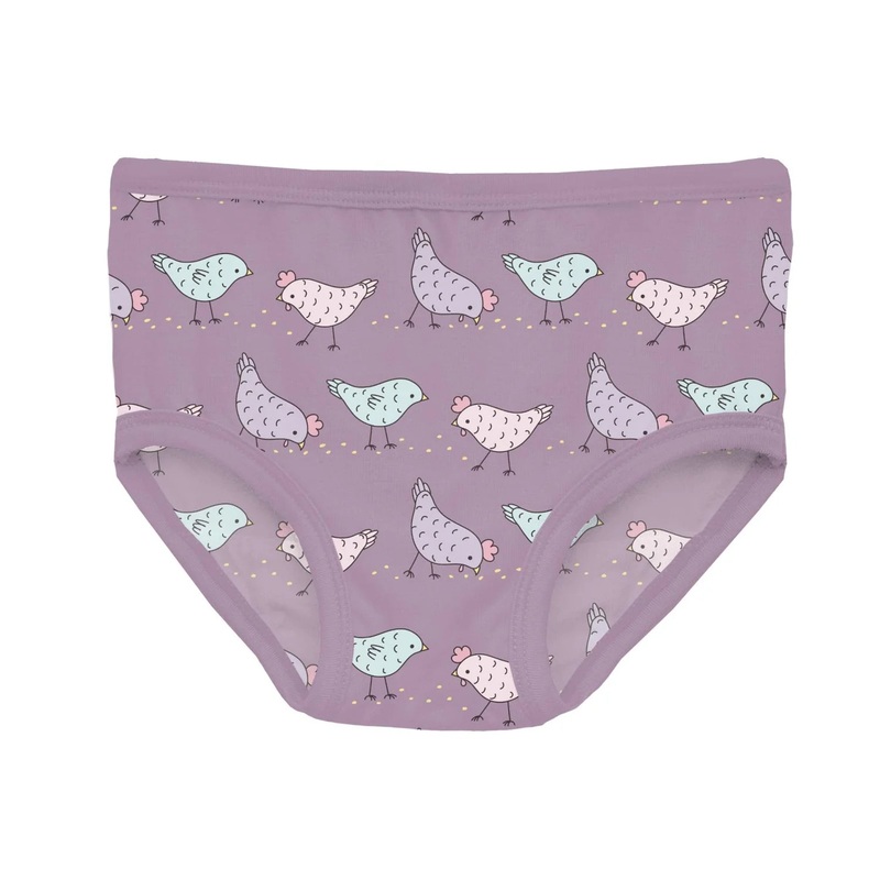 Kickee Girl's Underwear - Lavender Chickens