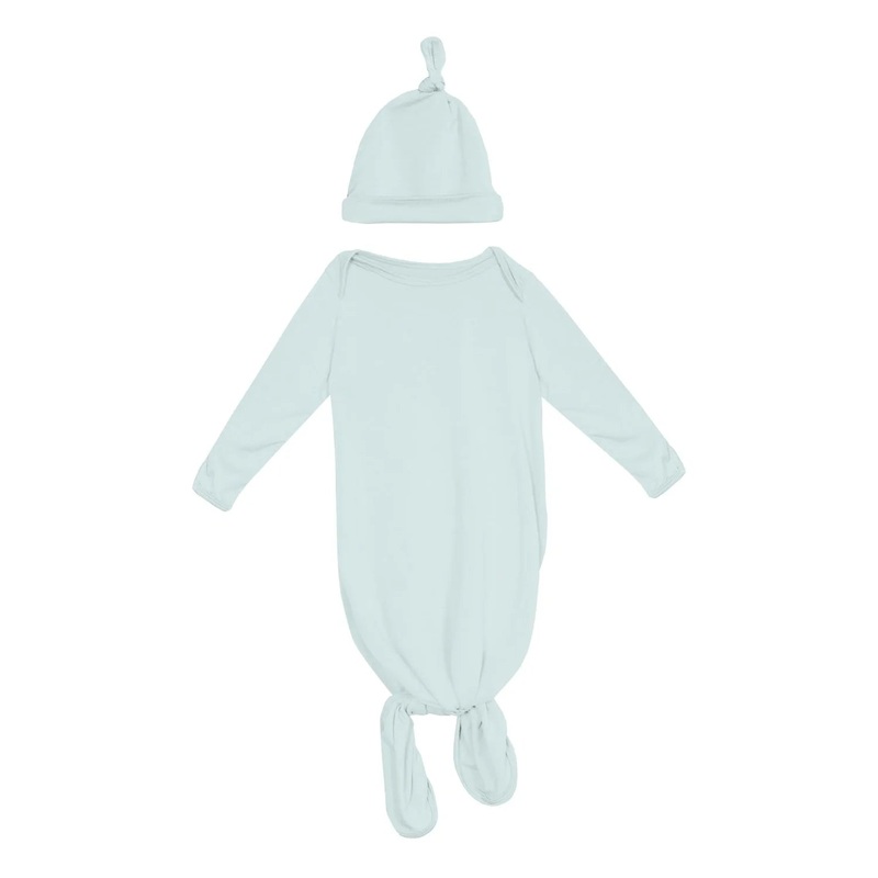 Kickee Layette Gown Converter & Single Knot Hat Set - Fresh Air