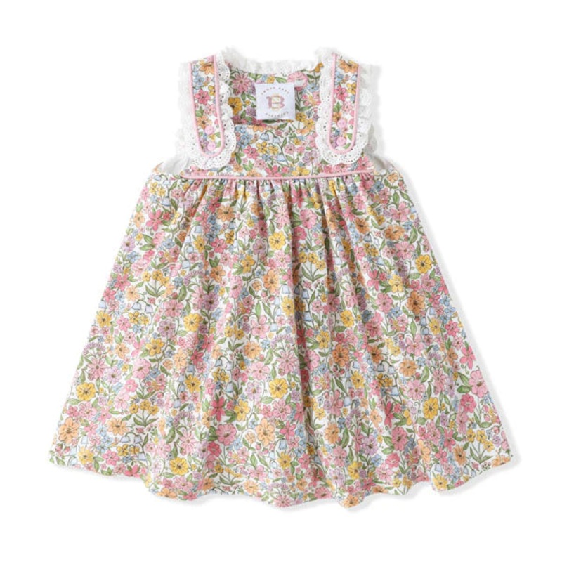 Swoon Baby Watercolor Bloom Eyelet Trim Knit Dress