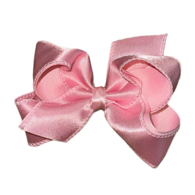 Wee Ones Medium Jewel Satin with Grosgrain Overlay Hair Bow