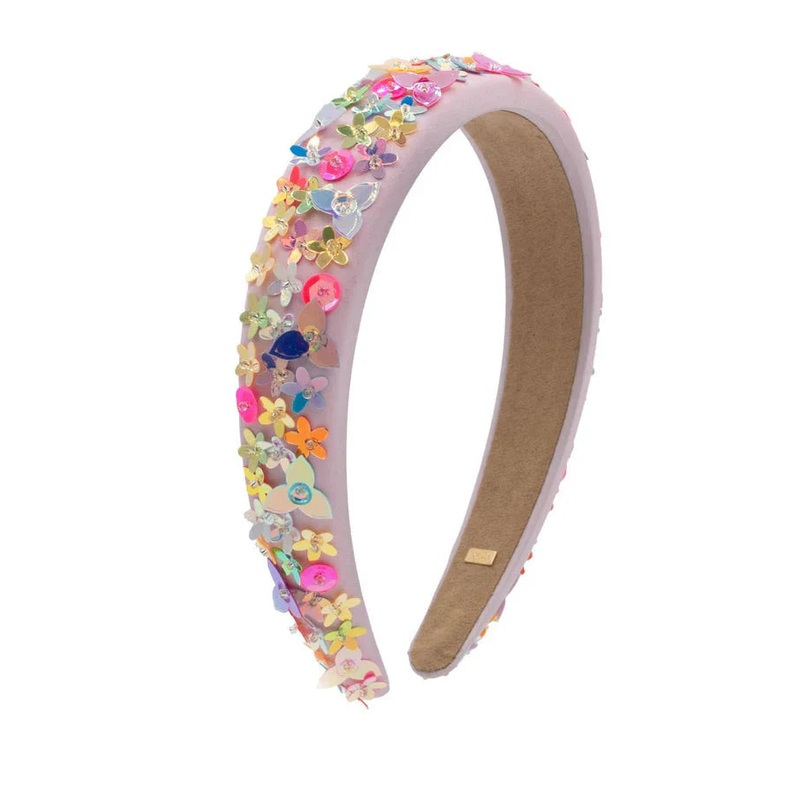 Bari Lynn Flat Sequin Flower Headband