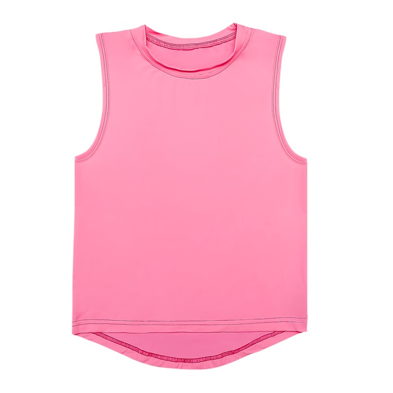 Belle Cher Athletic Neon Pink High Low Tank Top