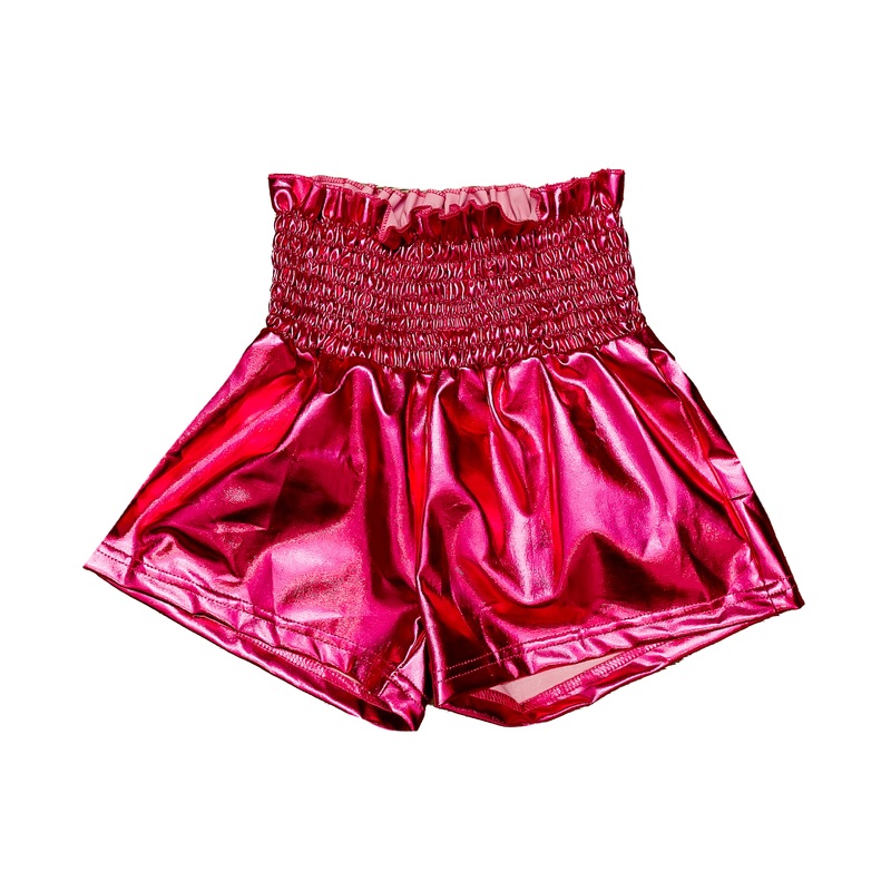 Belle Cher Hot Pink Metallic Swing Shorts