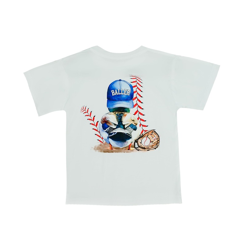 Belle Cher White Baller Baseball S/S Tee