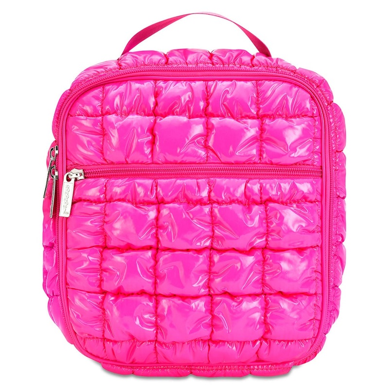 Iscream Hot Pink Shiny Puffer Lunch Tote