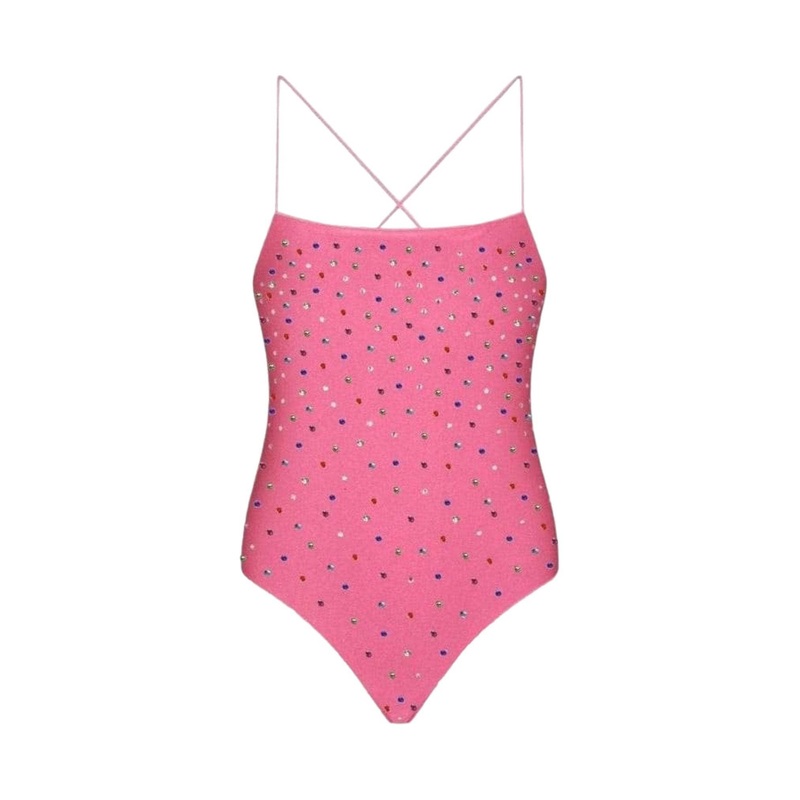 Lola and The Boys Pink Crystal Rainbow Swimsuit