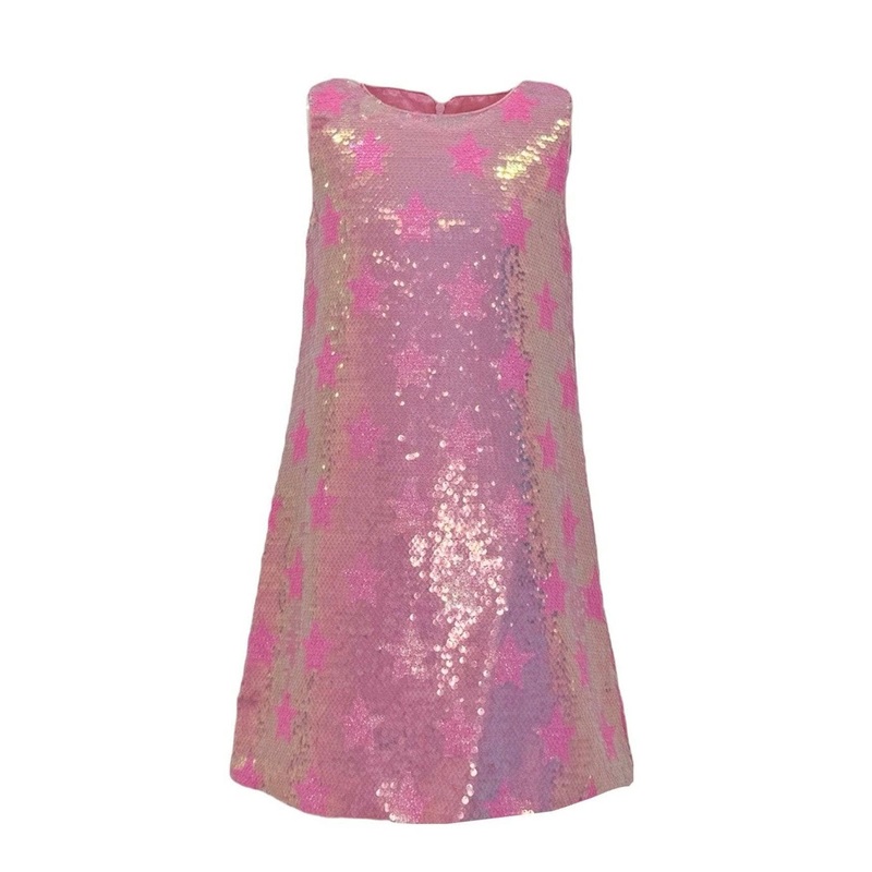 Lola and the Boys Pink Stars Sequin Dress