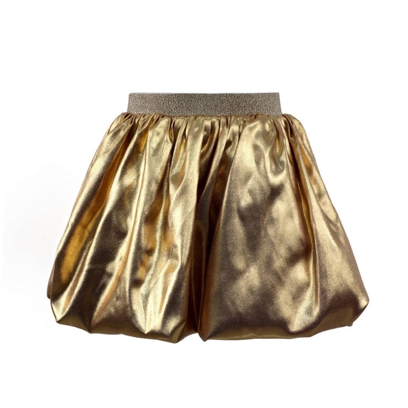 Lola and the Boys Shiny Metallic Gold Mini Skirt