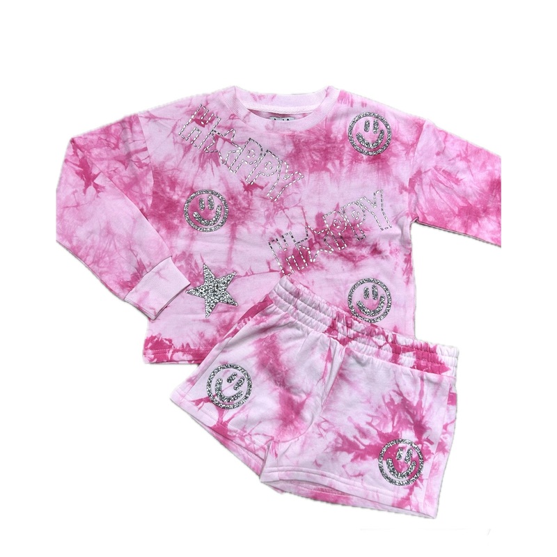 Mia Icon Pink Sweatshirt and Short Set