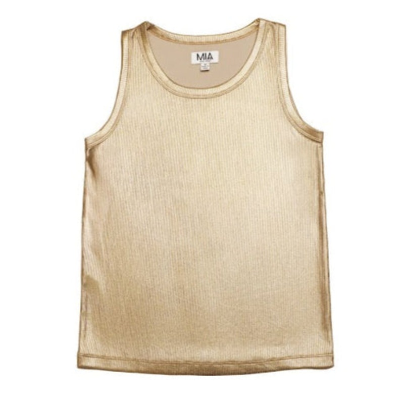 Mia Metallic Gold Tank Top