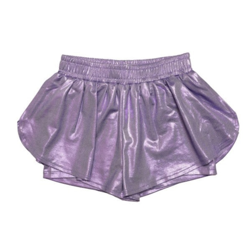 Mia Purple Metallic Double Shorts