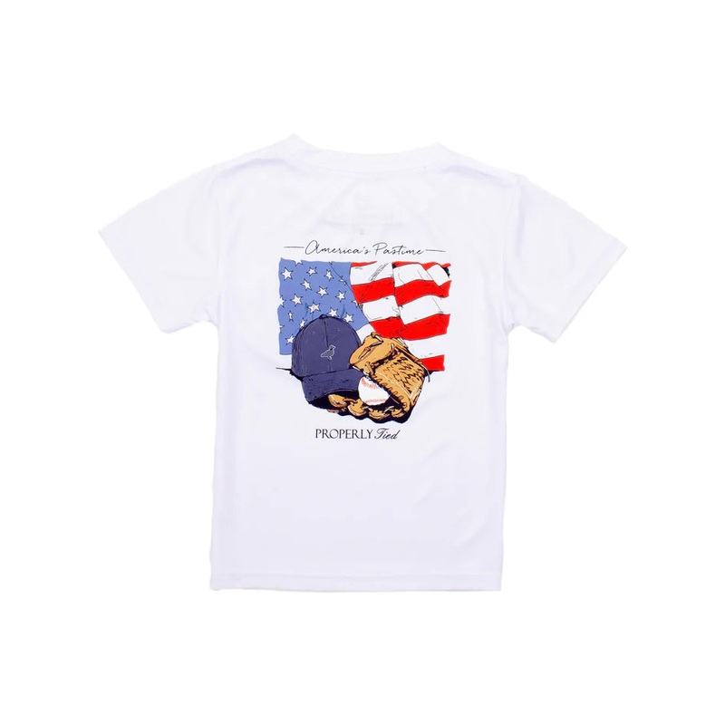 Properly Tied America's Pasttime S/S Performance Tee - White