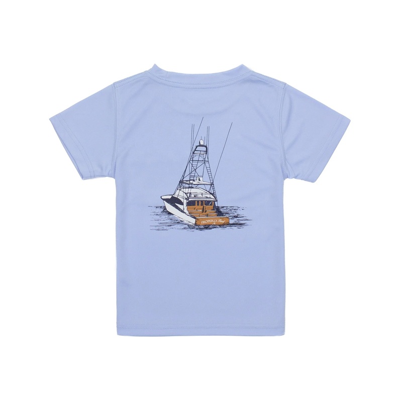 Properly Tied Deep Waters S/S Performance Tee - Light Blue