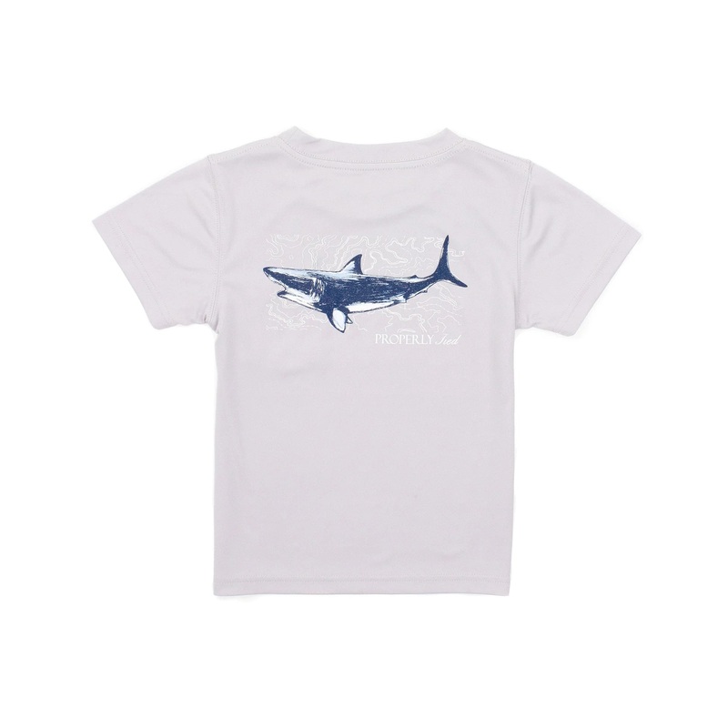 Properly Tied Topo Shark S/S Performance Tee - Ice Grey