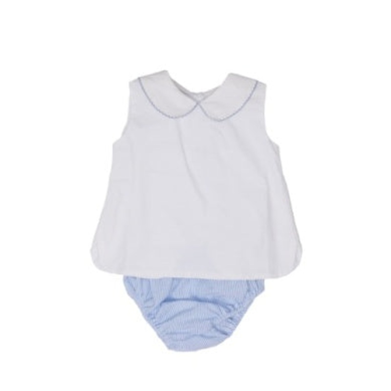 Raleigh Light Blue Striped Diaper Set