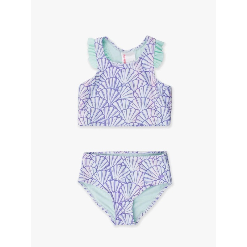 Rufflebutts Magical Mermaid Racerback Flutter Tankini 2Pc Swimsuit