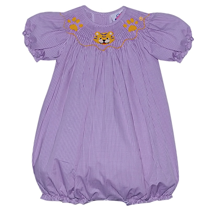 Remember Nguyen Smocked Gingham Tigers Bishop Girls Bubble