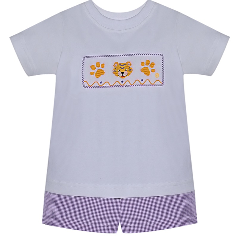 Remember Nguyen Smocked Tigers Boys Short Set